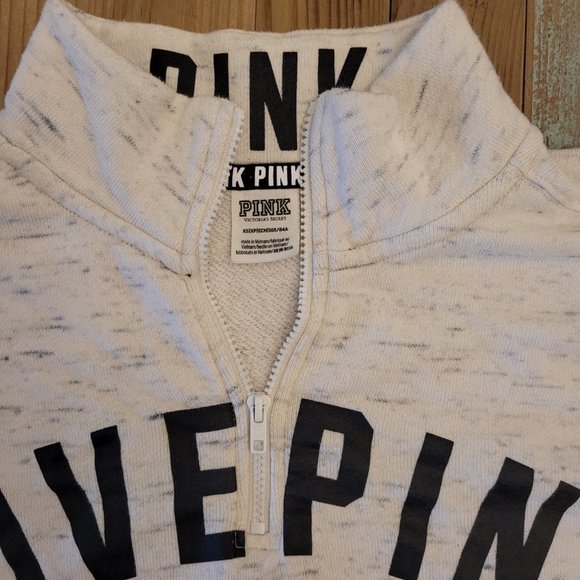 PINK Campus Quarter zip Pullover Sweatshirt - Picture 2 of 2